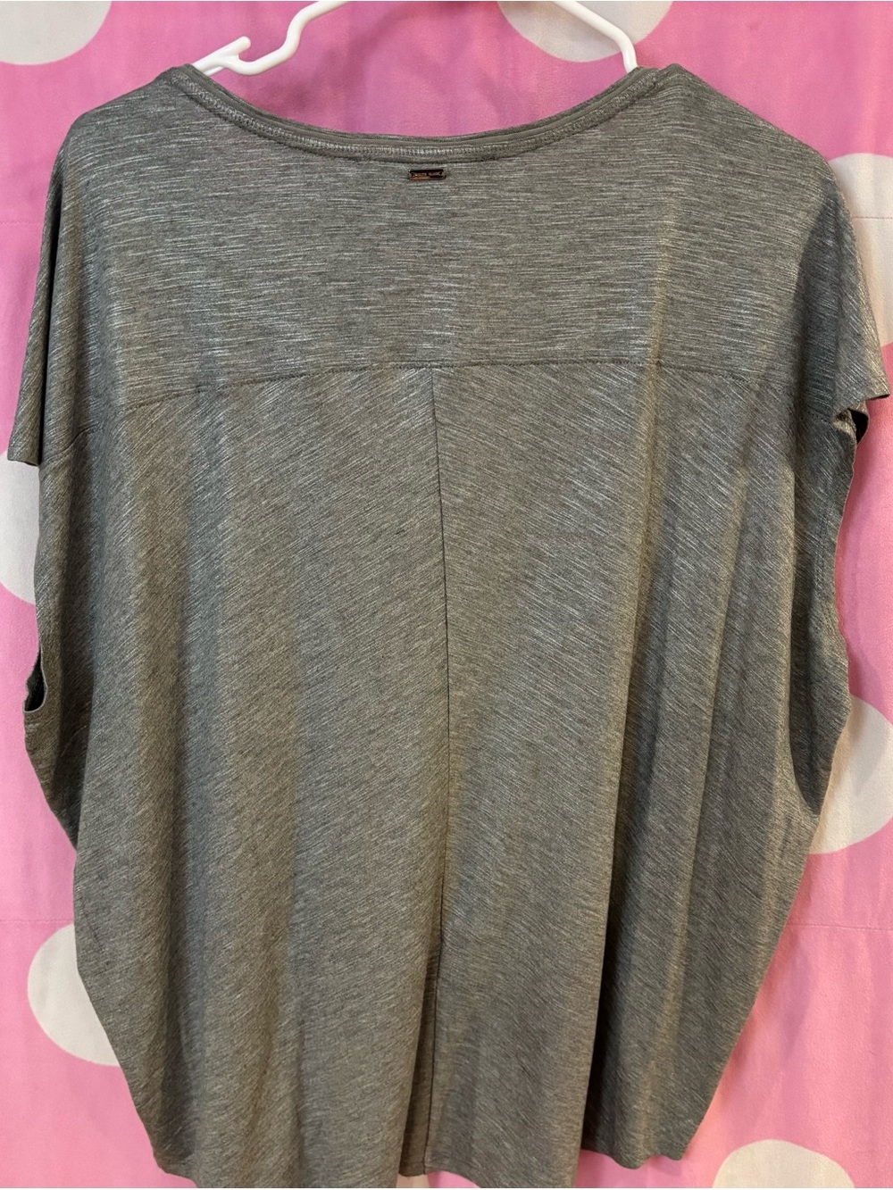 White House Black Market Gray V-Neck Dolman Sleeve Top with shimmer - Picture 2 of 3